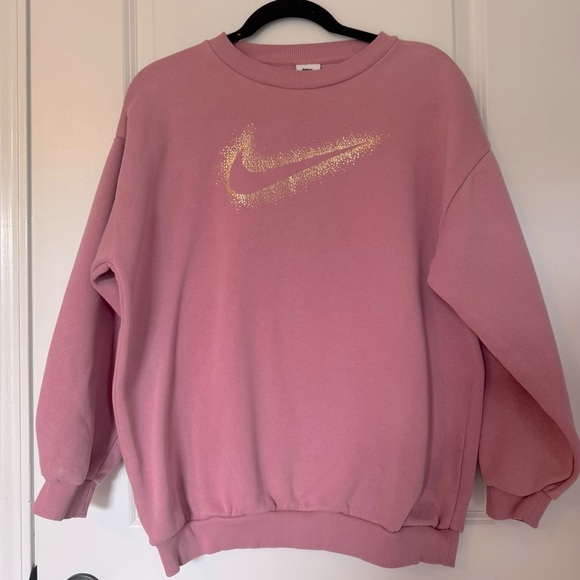 Nike Women’s Pink Stardust Crew Neck Size Extra Large Sweatshirt - Picture 1 of 7